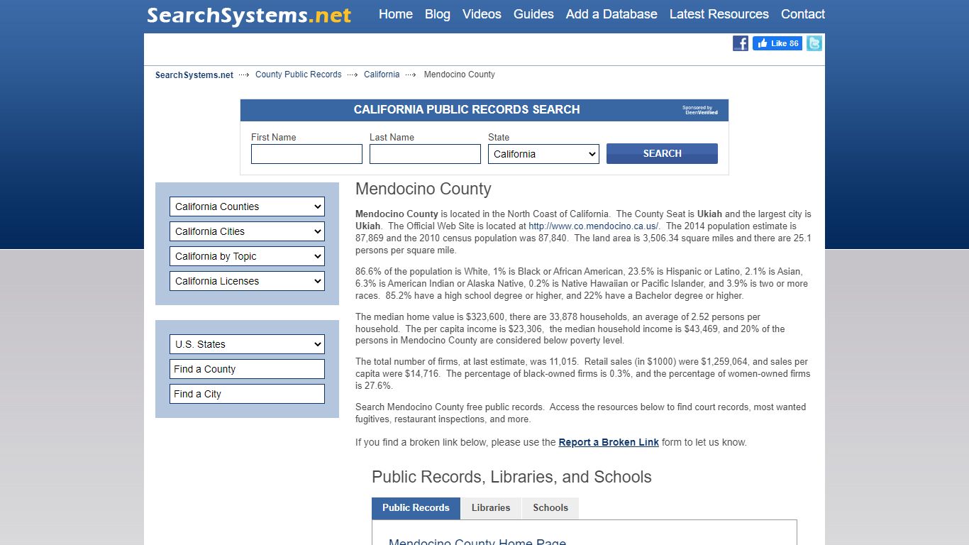 Mendocino County Criminal and Public Records